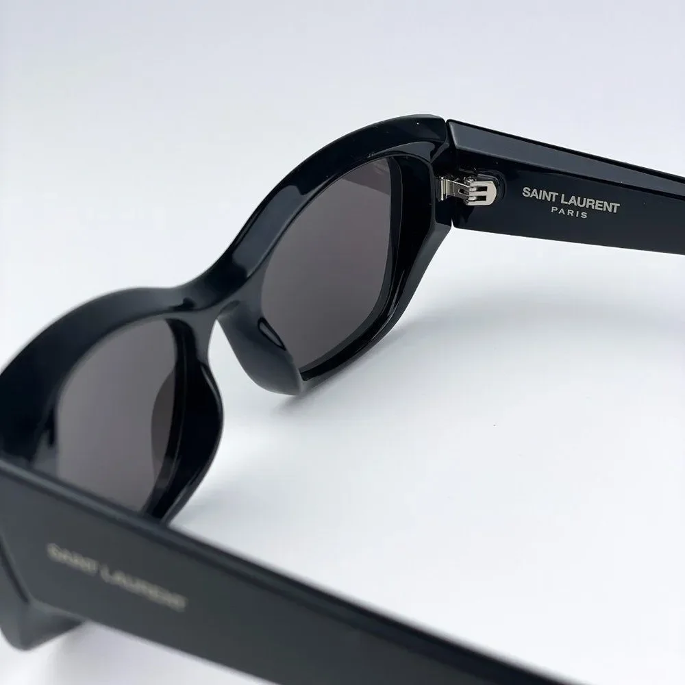 Saint Laurent SL593 001 Sunglasses Black Square Unisex